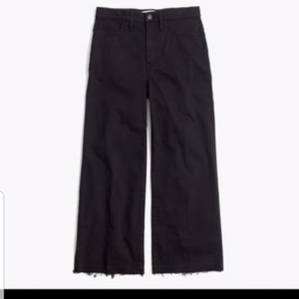 Madewell Wide leg Crop True Black Drop Hem